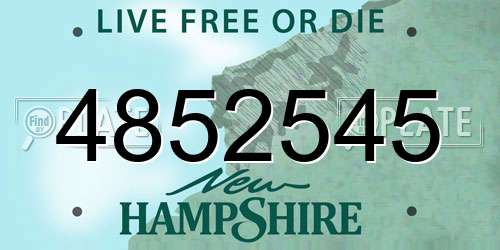 4852545 New Hampshire License Plate