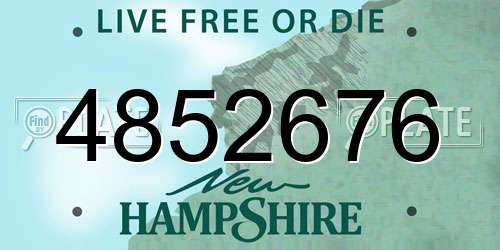 4852676 New Hampshire License Plate