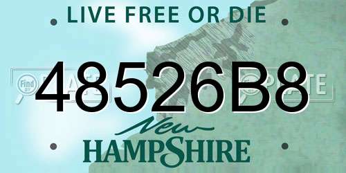 48526B8 New Hampshire License Plate