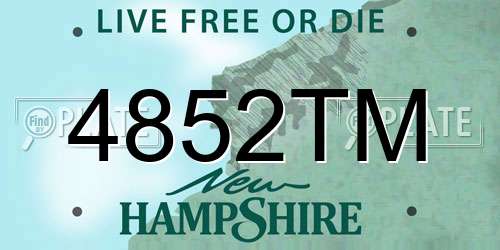 4852TM New Hampshire License Plate