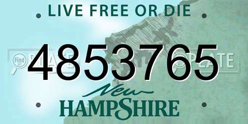 4853765 New Hampshire License Plate