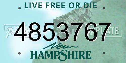 4853767 New Hampshire License Plate