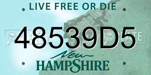 48539D5 New Hampshire License Plate
