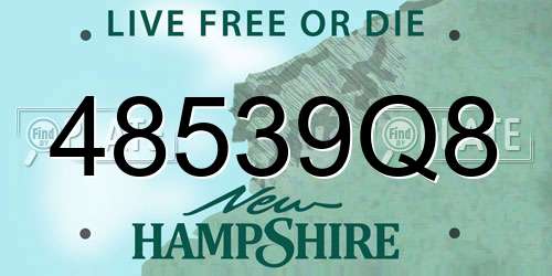 48539Q8 New Hampshire License Plate