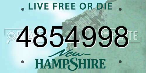 4854998 New Hampshire License Plate