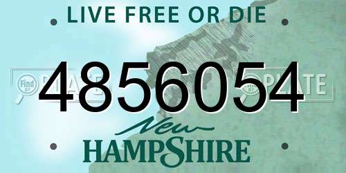 4856054 New Hampshire License Plate