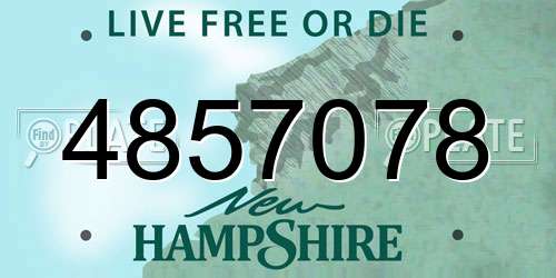 4857078 New Hampshire License Plate