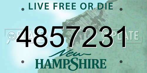4857231 New Hampshire License Plate