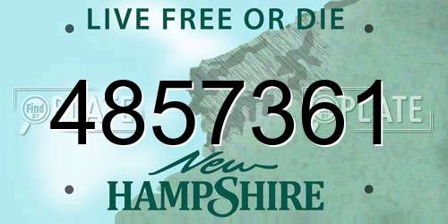 4857361 New Hampshire License Plate