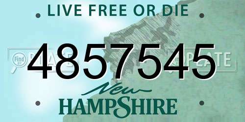 4857545 New Hampshire License Plate