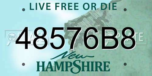 48576B8 New Hampshire License Plate