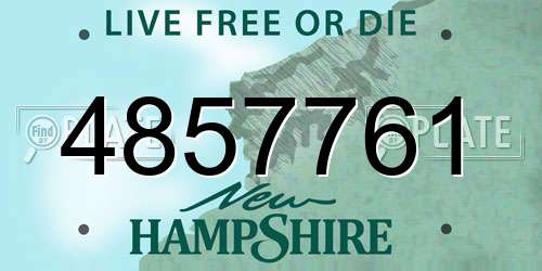 4857761 New Hampshire License Plate