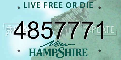 4857771 New Hampshire License Plate