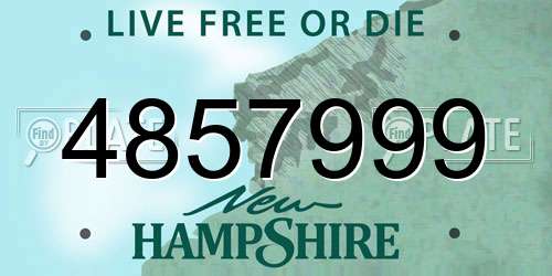 4857999 New Hampshire License Plate