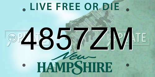 4857ZM New Hampshire License Plate