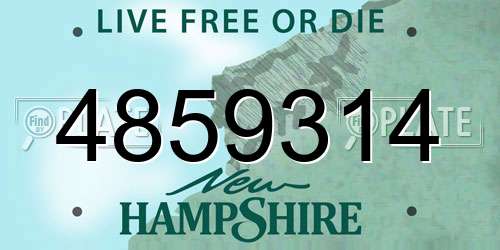 4859314 New Hampshire License Plate