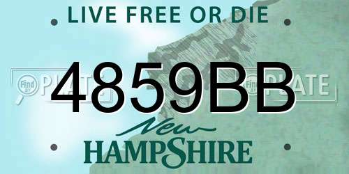 4859BB New Hampshire License Plate