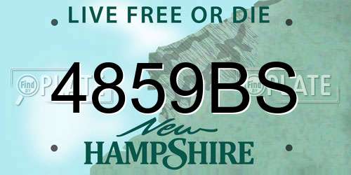 4859BS New Hampshire License Plate
