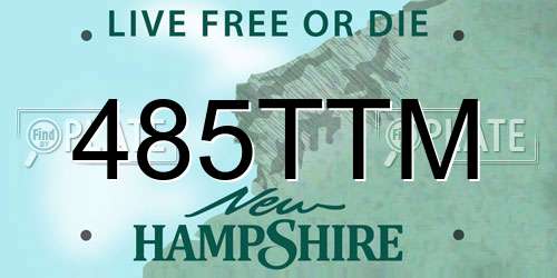 485TTM New Hampshire License Plate