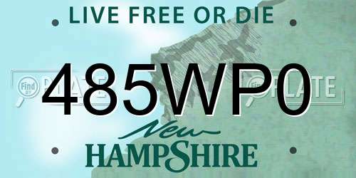 485WP0 New Hampshire License Plate