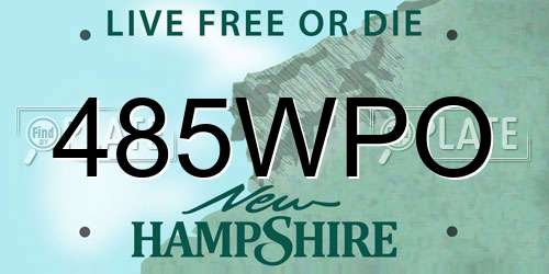 485WPO New Hampshire License Plate