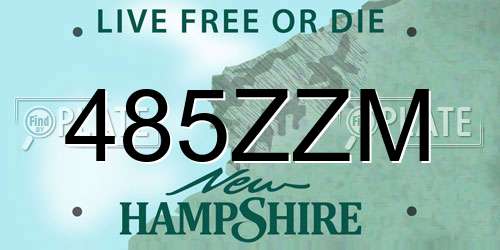 485ZZM New Hampshire License Plate