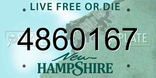 4860167 New Hampshire License Plate