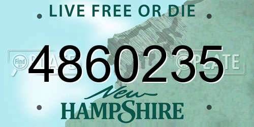 4860235 New Hampshire License Plate