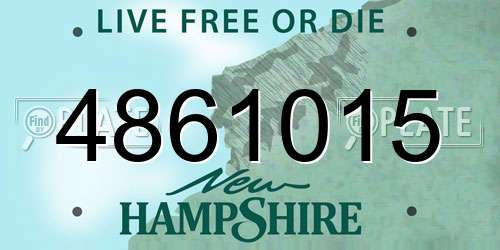 4861015 New Hampshire License Plate