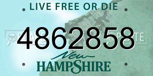 4862858 New Hampshire License Plate