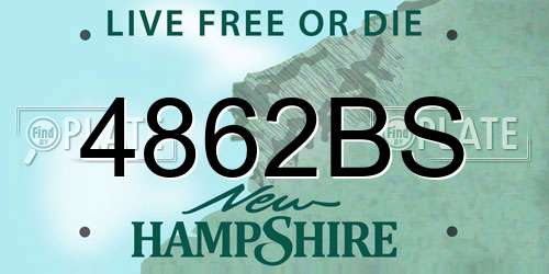 4862BS New Hampshire License Plate