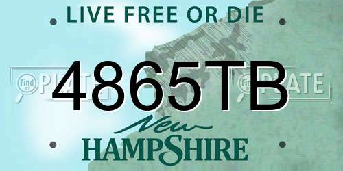 4865TB New Hampshire License Plate