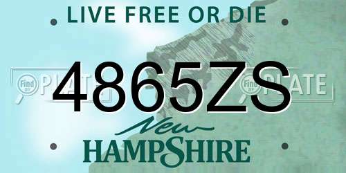 4865ZS New Hampshire License Plate