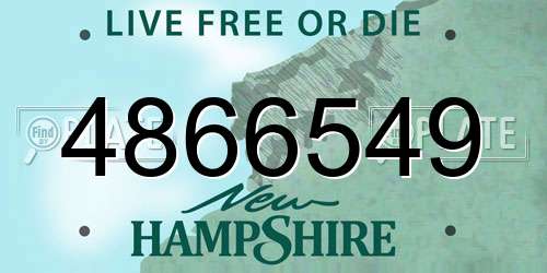4866549 New Hampshire License Plate