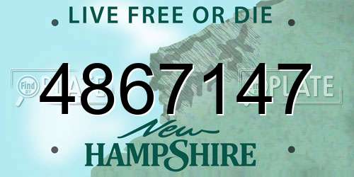 4867147 New Hampshire License Plate