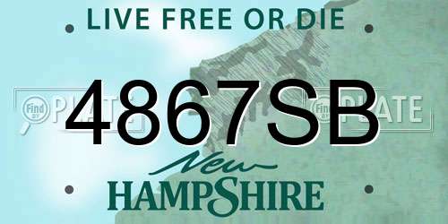 4867SB New Hampshire License Plate