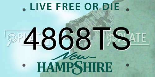 4868TS New Hampshire License Plate