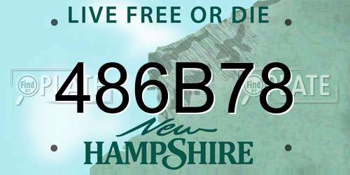 486B78 New Hampshire License Plate