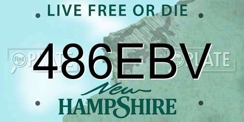 486EBV New Hampshire License Plate