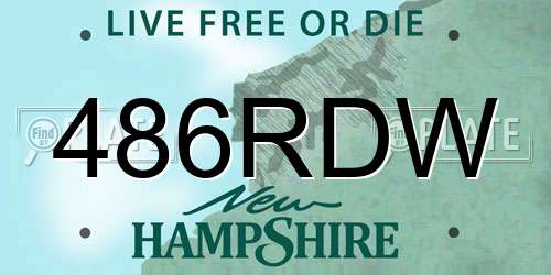 486RDW New Hampshire License Plate