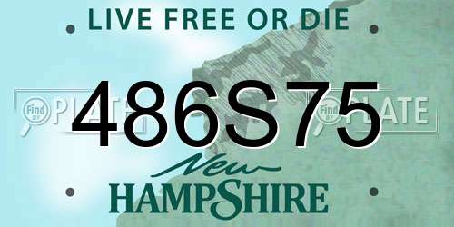 486S75 New Hampshire License Plate