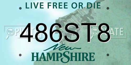 486ST8 New Hampshire License Plate
