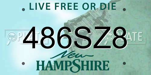 486SZ8 New Hampshire License Plate