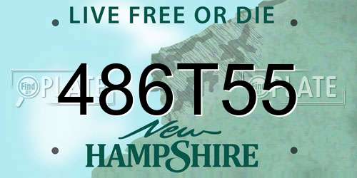 486T55 New Hampshire License Plate