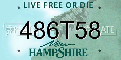486T58 New Hampshire License Plate