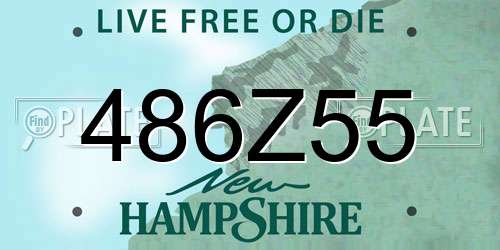 486Z55 New Hampshire License Plate