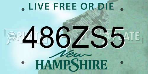 486ZS5 New Hampshire License Plate