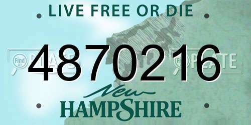 4870216 New Hampshire License Plate