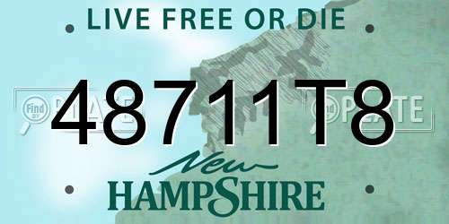 48711T8 New Hampshire License Plate