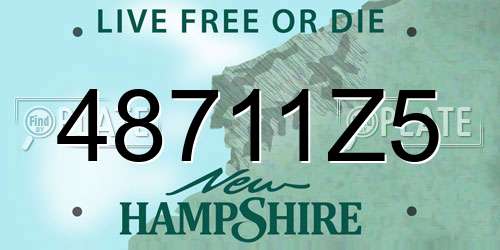 48711Z5 New Hampshire License Plate